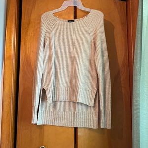 high low cream knit sweater